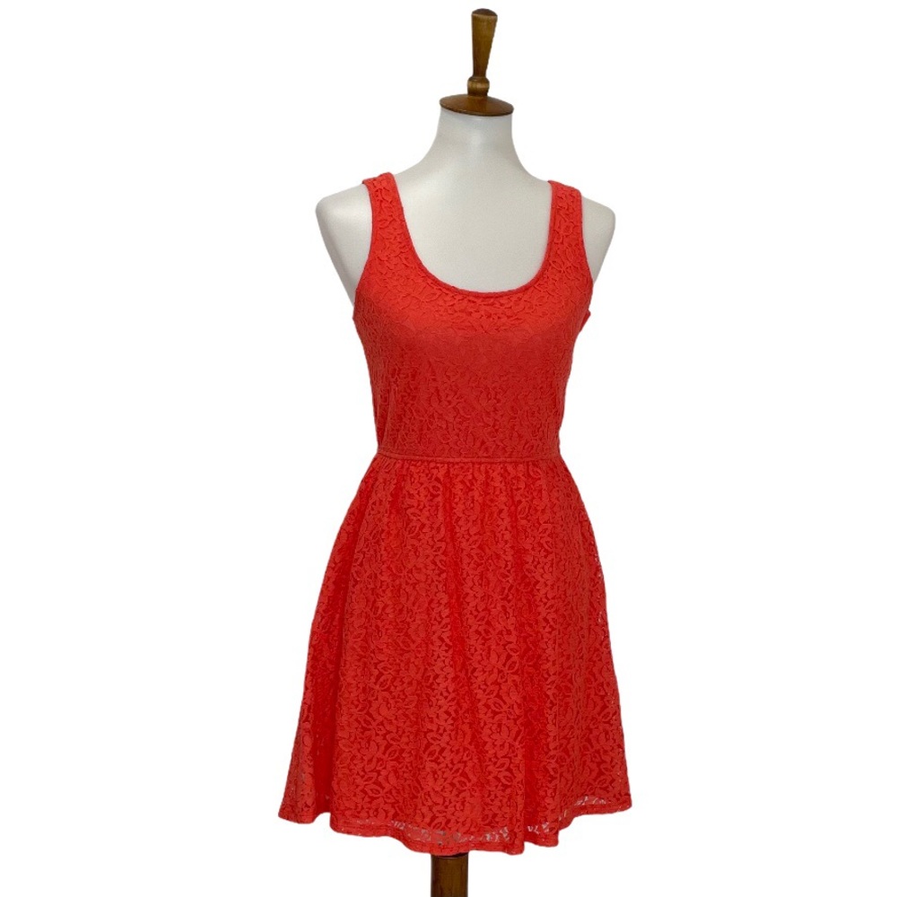 NWT Mossimo Supply Tank Dress Lace Overlay Orange Size Medium